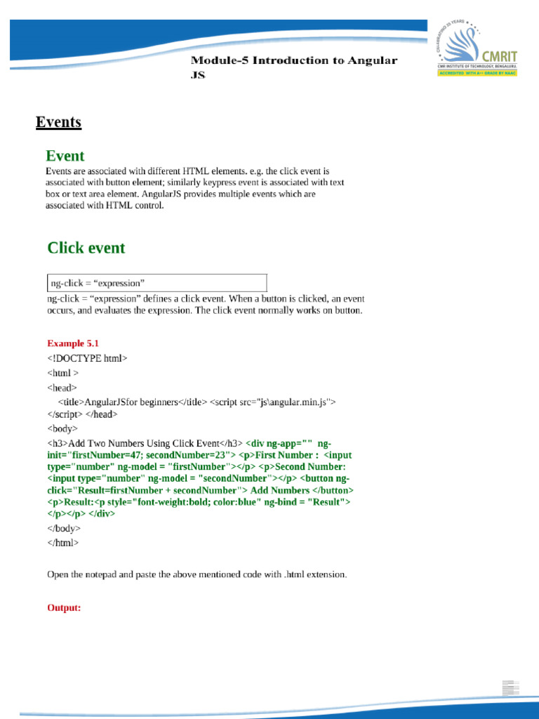 Module 5 Advance AngularJs.doc | PDF | Angular Js | Java Script