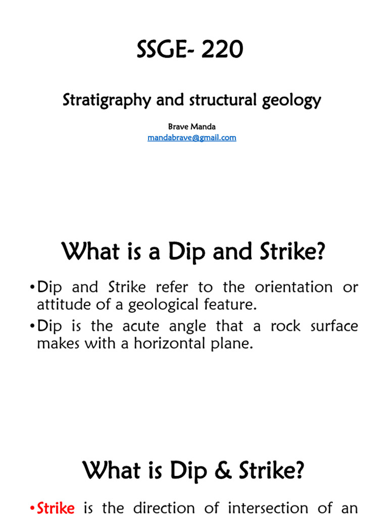 SSGE 220 Lecture 10 Dip and Strike | PDF