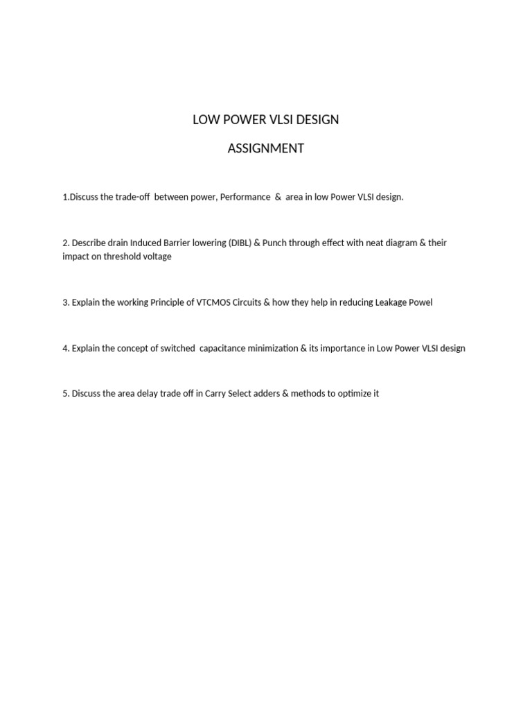 Low Power Vlsi Design | PDF