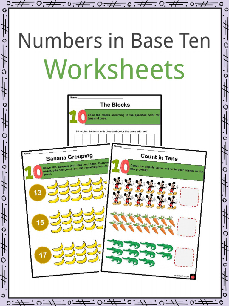 Sample Numbers in Base Ten Worksheets | PDF | Learning | Cognition