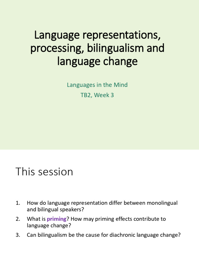 week 3 | PDF | Multilingualism | Second Language