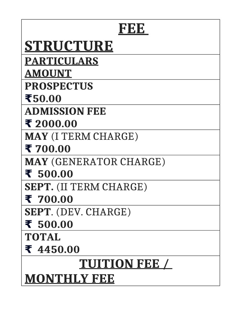 Fee Structure | PDF
