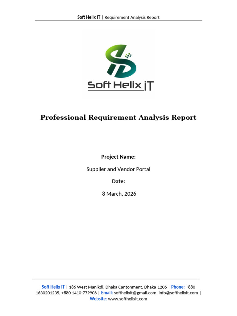 Supplier & Vendor_Requirement Analysis | PDF | Cloud Computing ...