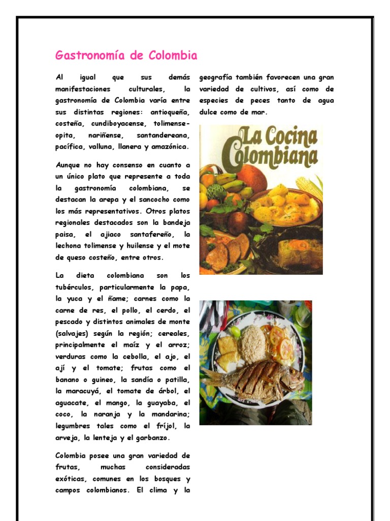 Gastronomía de Colombia | PDF | Cocina | Comida y bebida