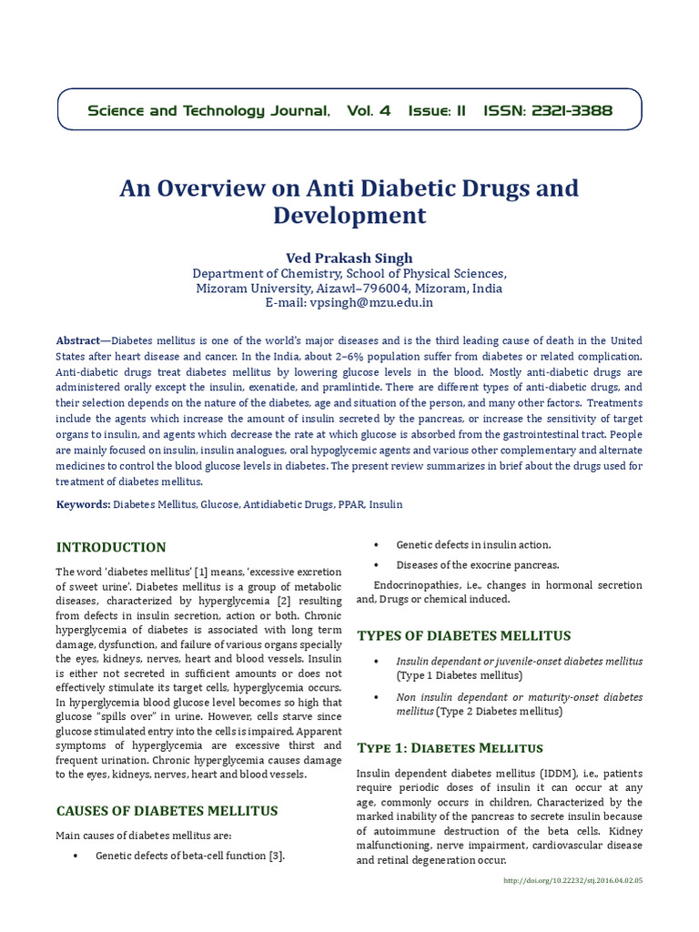 An_Overview_on_Anti_Diabetic_Drugs_and_Development (1) | PDF | Diabetes ...