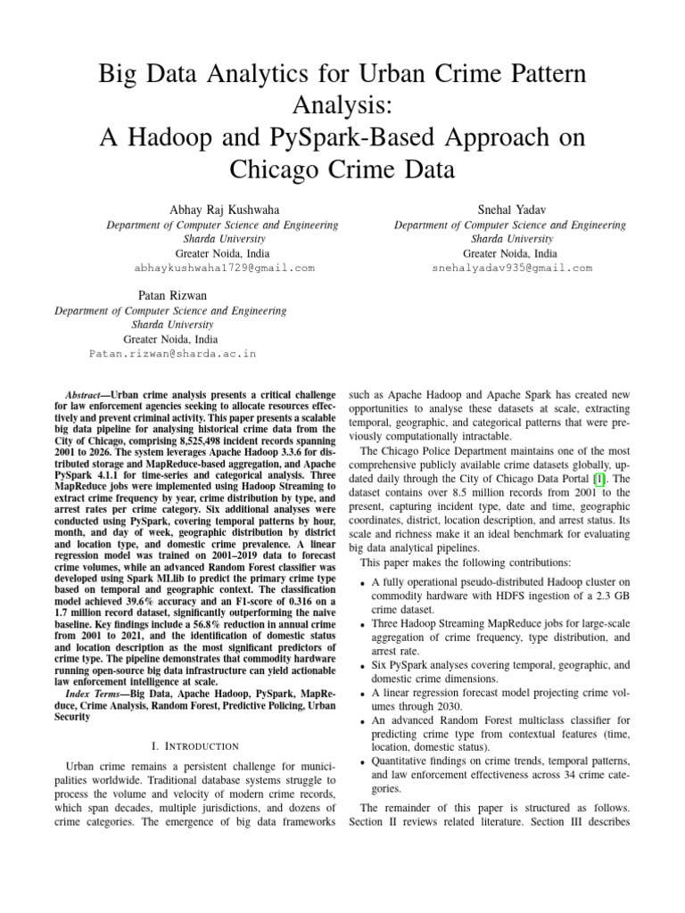 Chicago Crime Analysis | PDF | Apache Spark | Apache Hadoop
