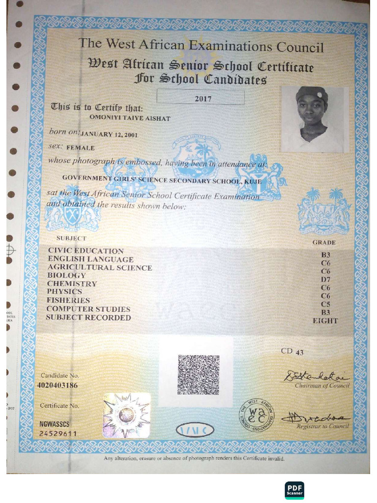WAEC Certificate Aisha_compressed (1) | PDF