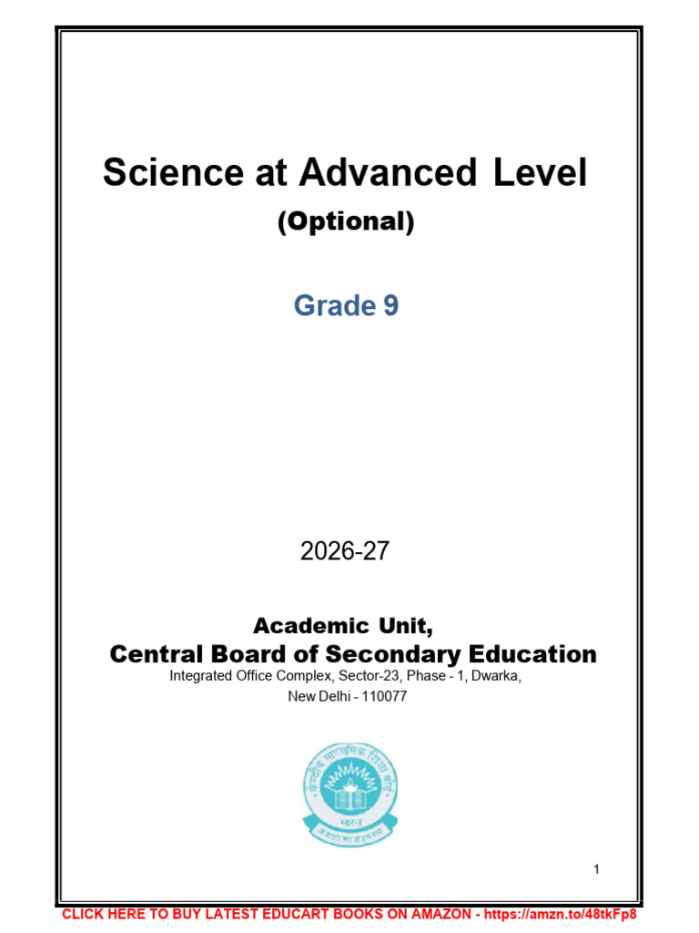 2026-27 CBSE 9 Science Advanced Syllabus | PDF | Force | Acceleration