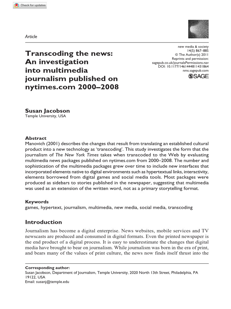 (Secondary Material) Transcoding the News | PDF | Multimedia | Journalism