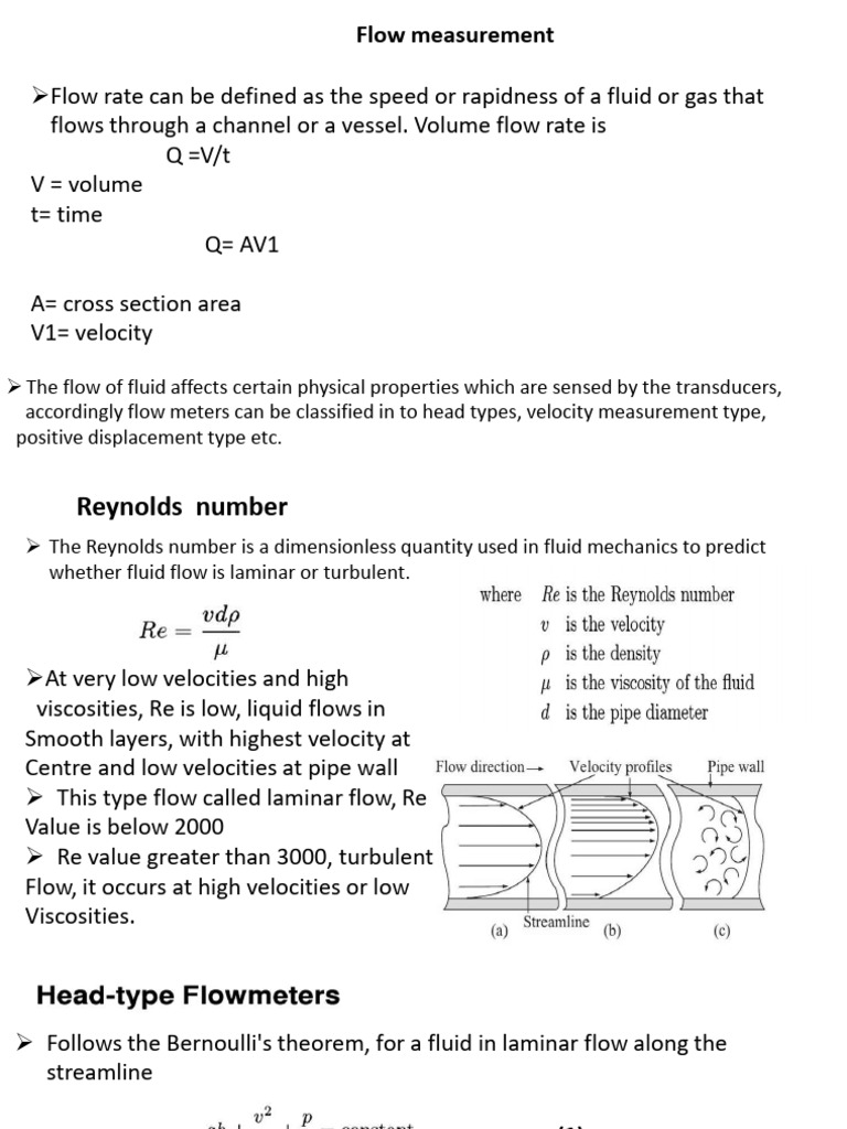 Unit VI Flow Measurement | PDF | Flow Measurement | Fluid Dynamics