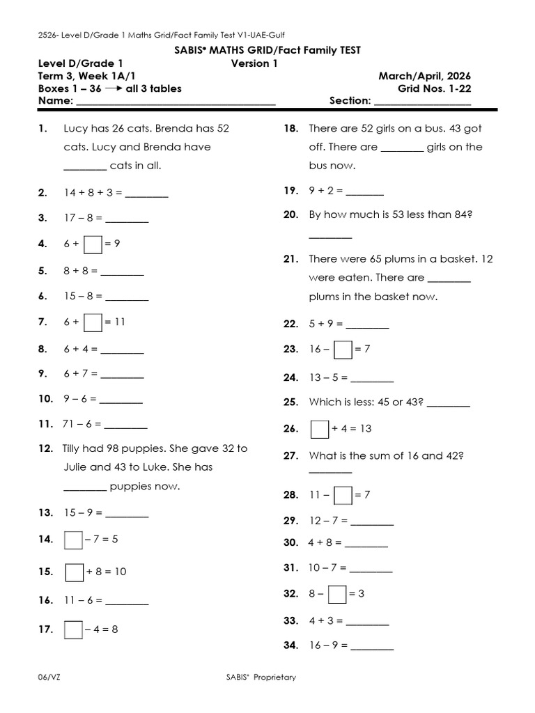 2526 Level D Mental Maths Term 3 Week 1A-1 | PDF | Chess Theory | Chess
