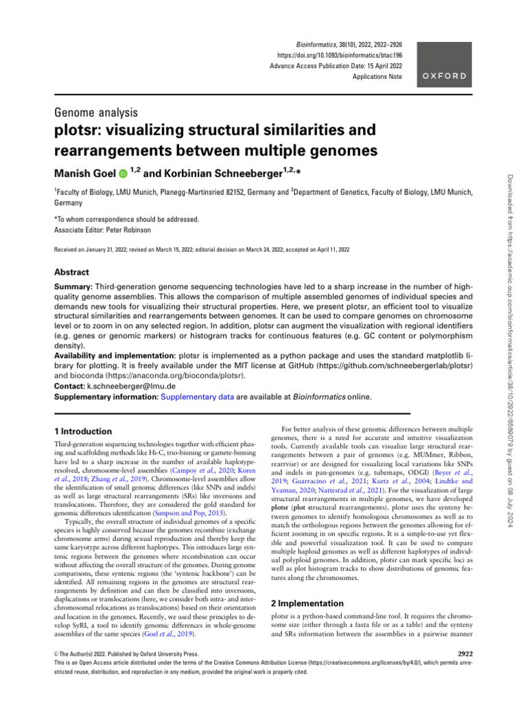 Plotsr Visualizing Structural Similarities and Rearrangements Btn ...
