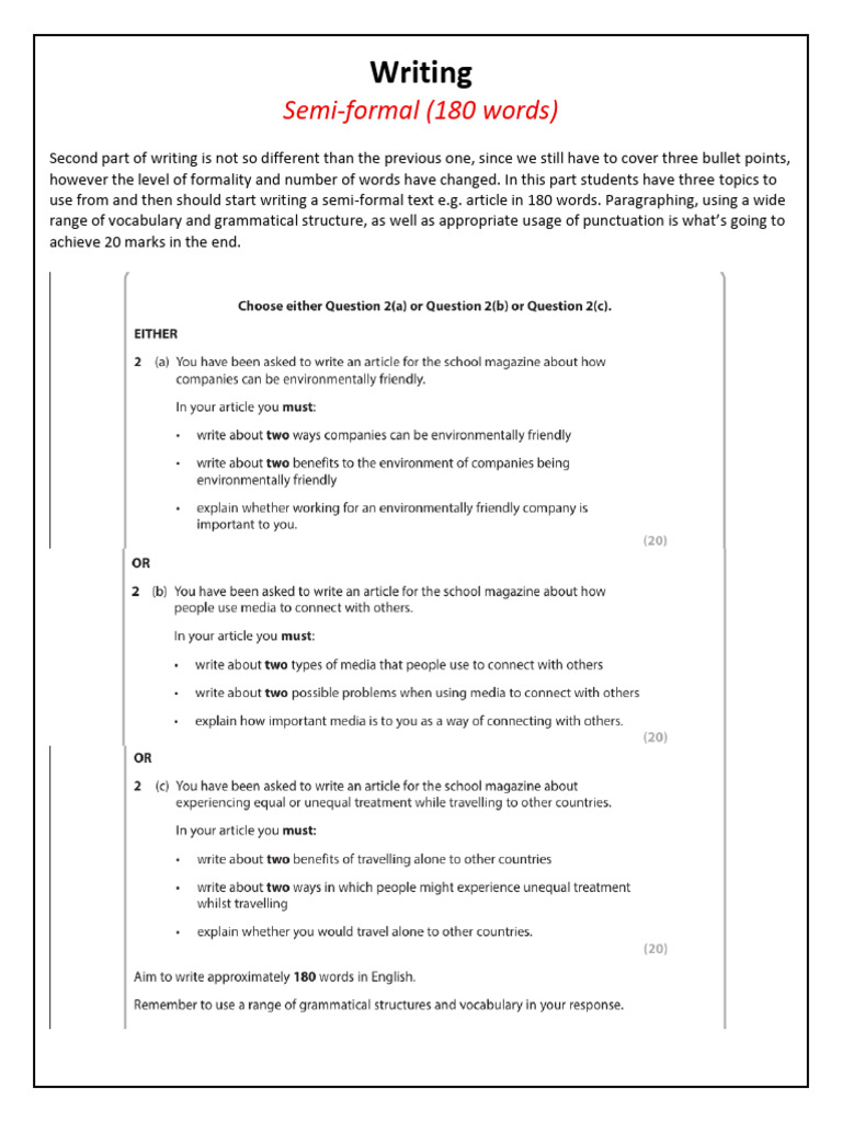 Writing - Part 2 | PDF