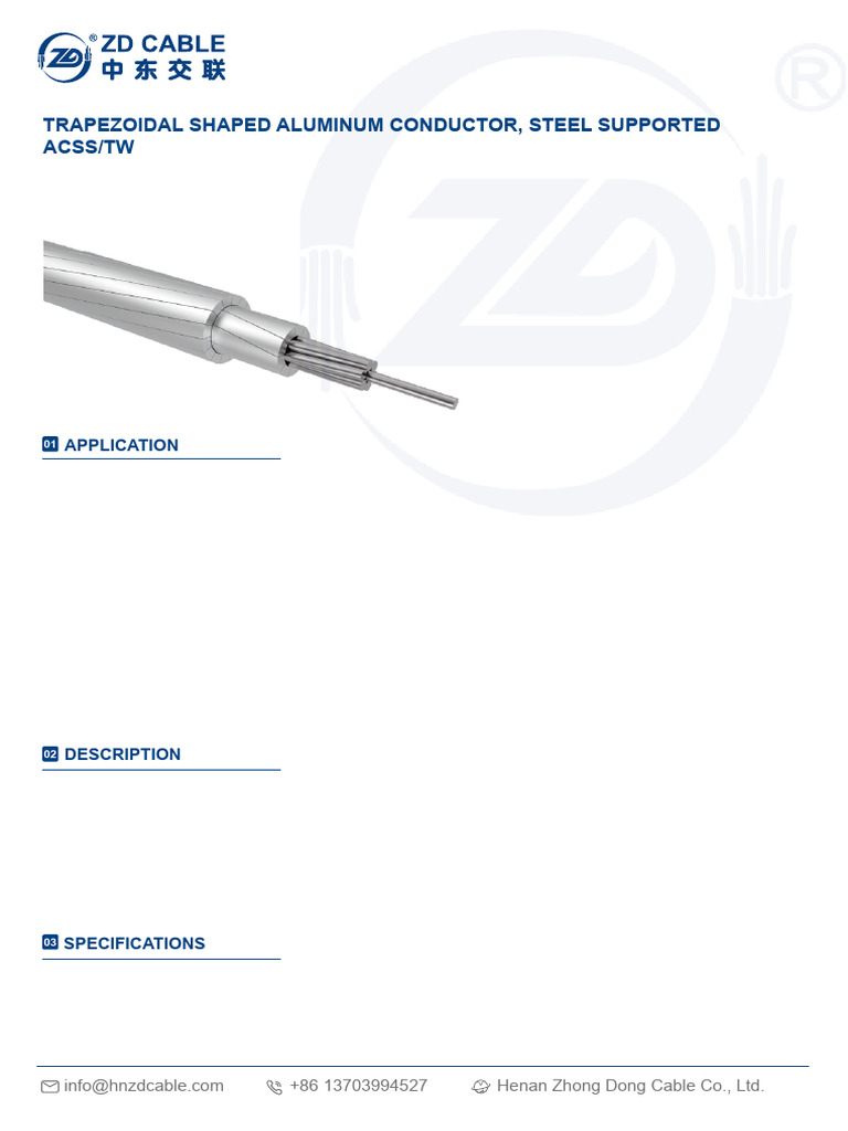 Acss TW Conductor ZD Cable | PDF | Electrical Conductor | Wire