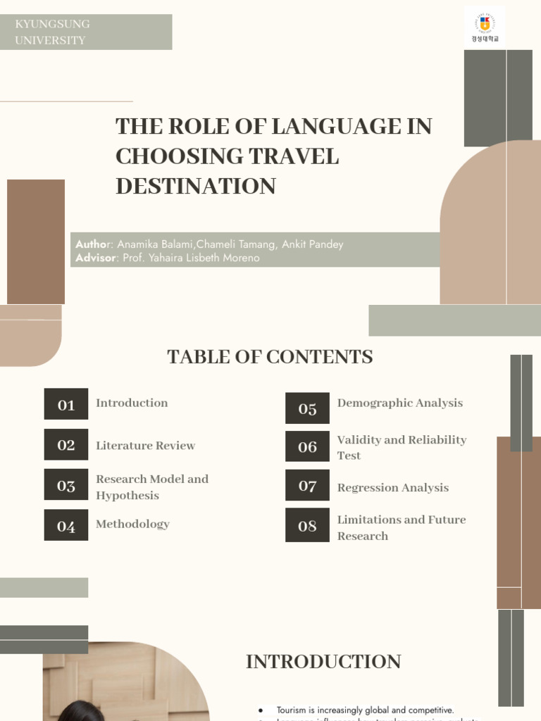 The role of language in choosing a travel destination | PDF ...