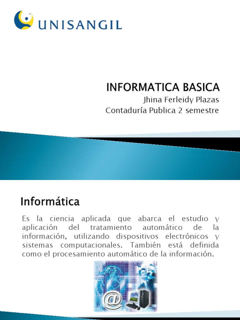 Informatica Basica Jhina | PDF | Memoria del ordenador | Sistema operativo