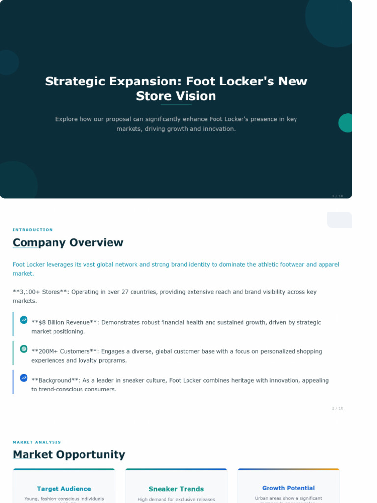 Footlocker proposal | PDF