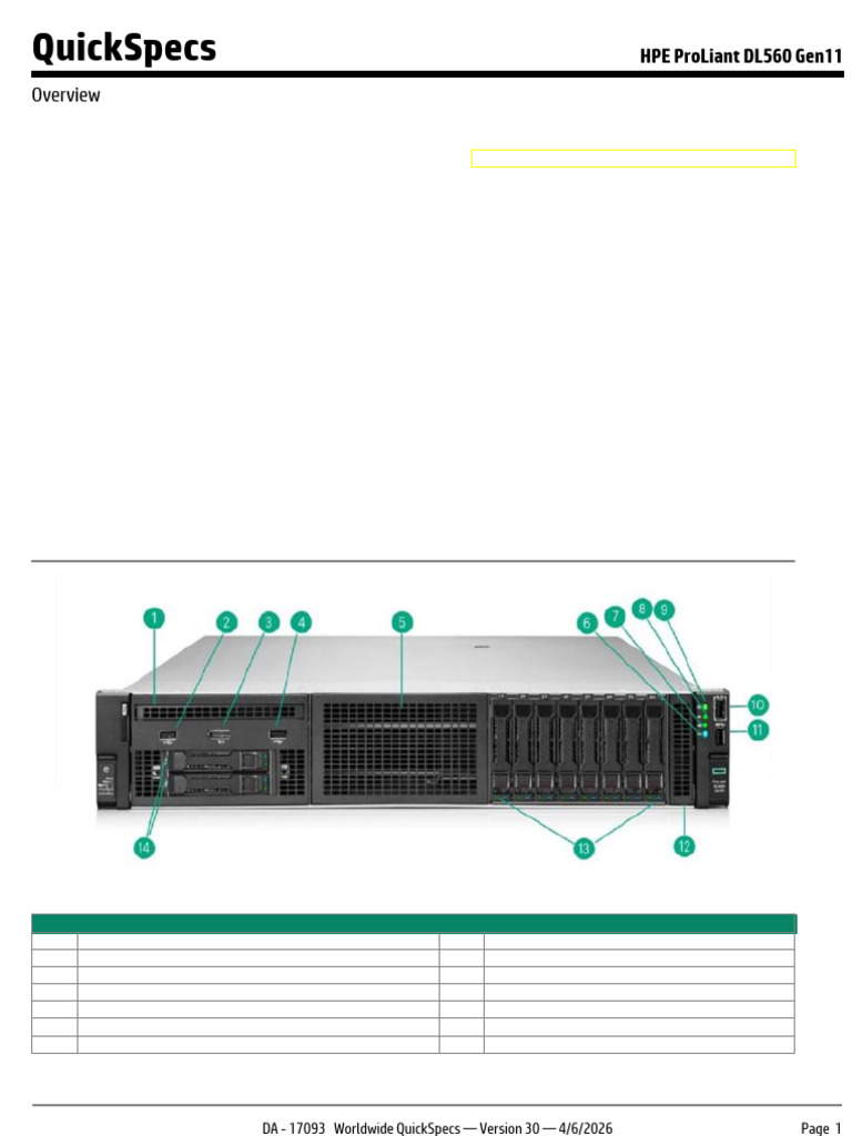 HPE ProLiant DL560 Gen11 | PDF | Solid State Drive | Computer Engineering