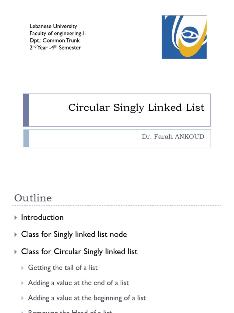 5-Circular Singly Linked List | PDF | Pointer (Computer Programming ...