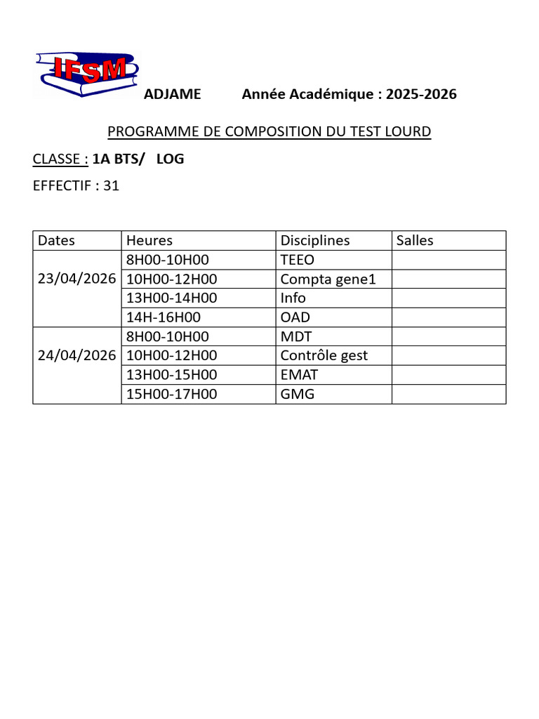 Prog Test Lourd Adjame | PDF