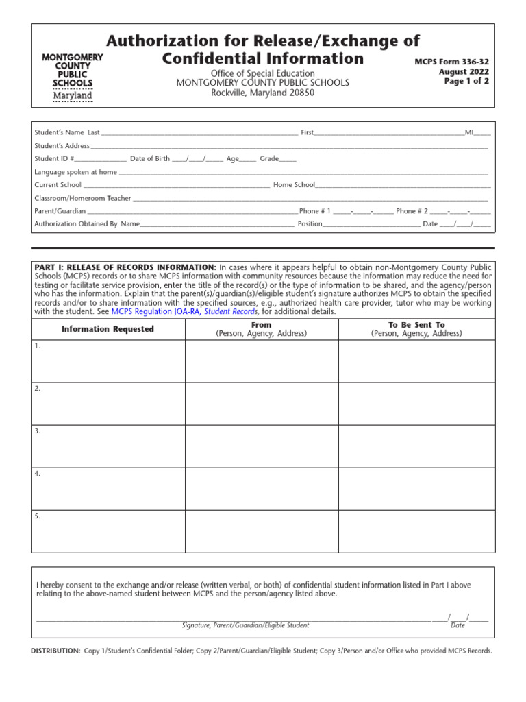 BLANK Authorization Form | PDF | Individualized Education Program ...