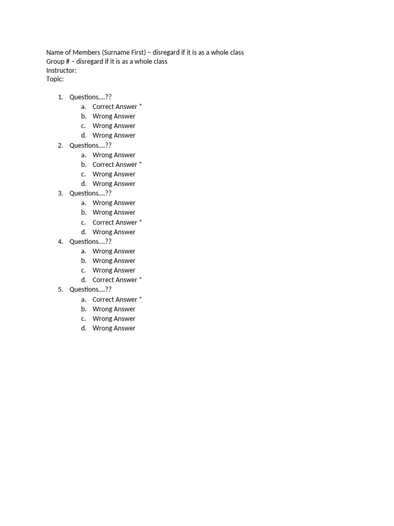Questionnaire Format | PDF