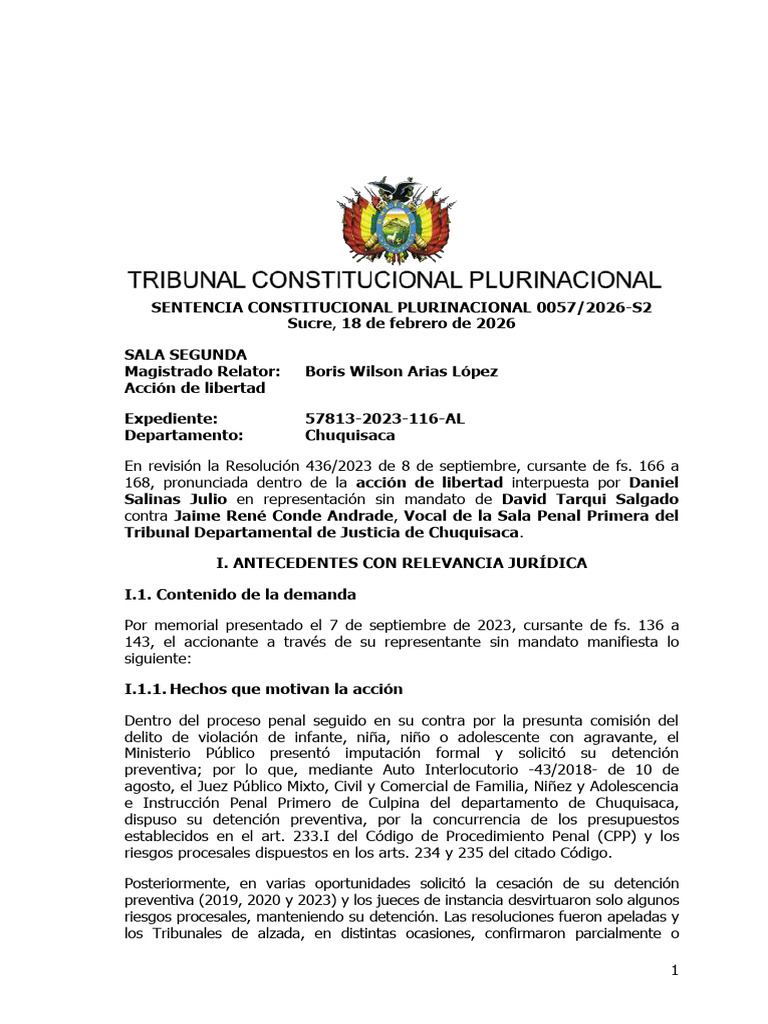 0057 2026-S2 | PDF | Violación | Debido al proceso