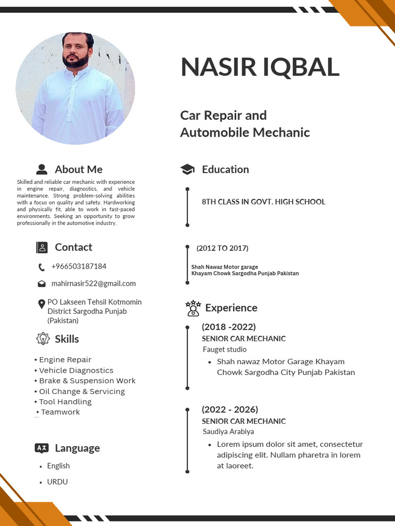 Modern Minimalist Professional CV Resume | PDF