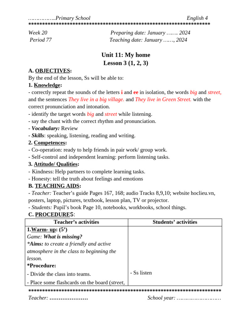 WEEK 20 | PDF | Lesson Plan | Teachers