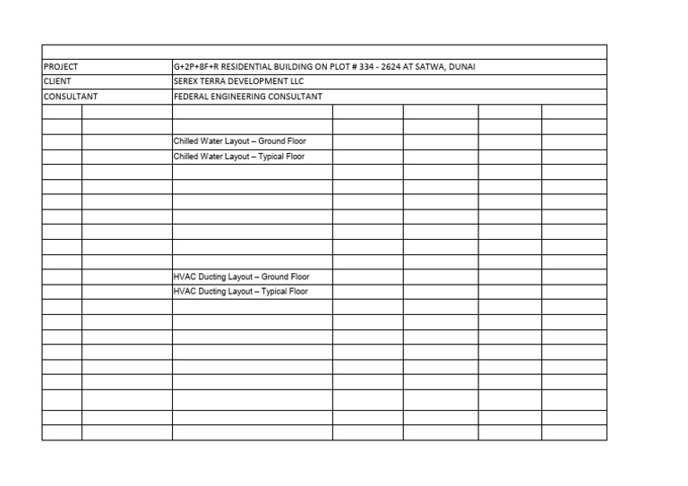 Drawing Log List | PDF | Duct (Flow) | Sustainable Architecture