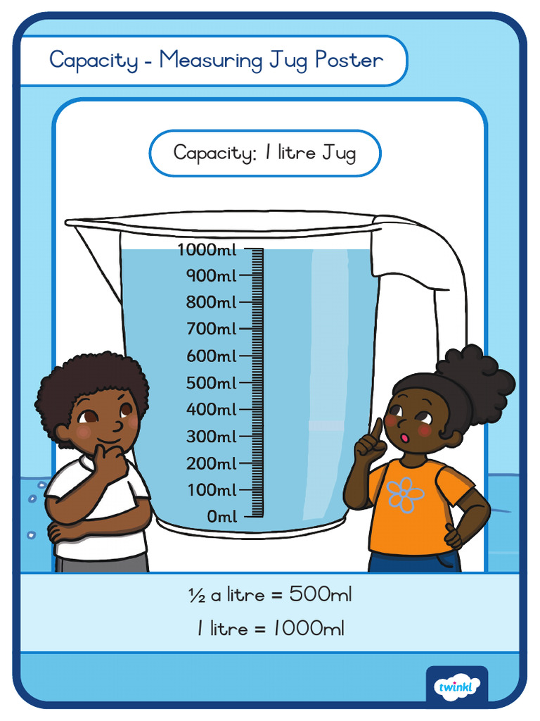 Za m 1724059993 Grade 2 Maths Capacity Measuring Jug Poster Ver 3 | PDF