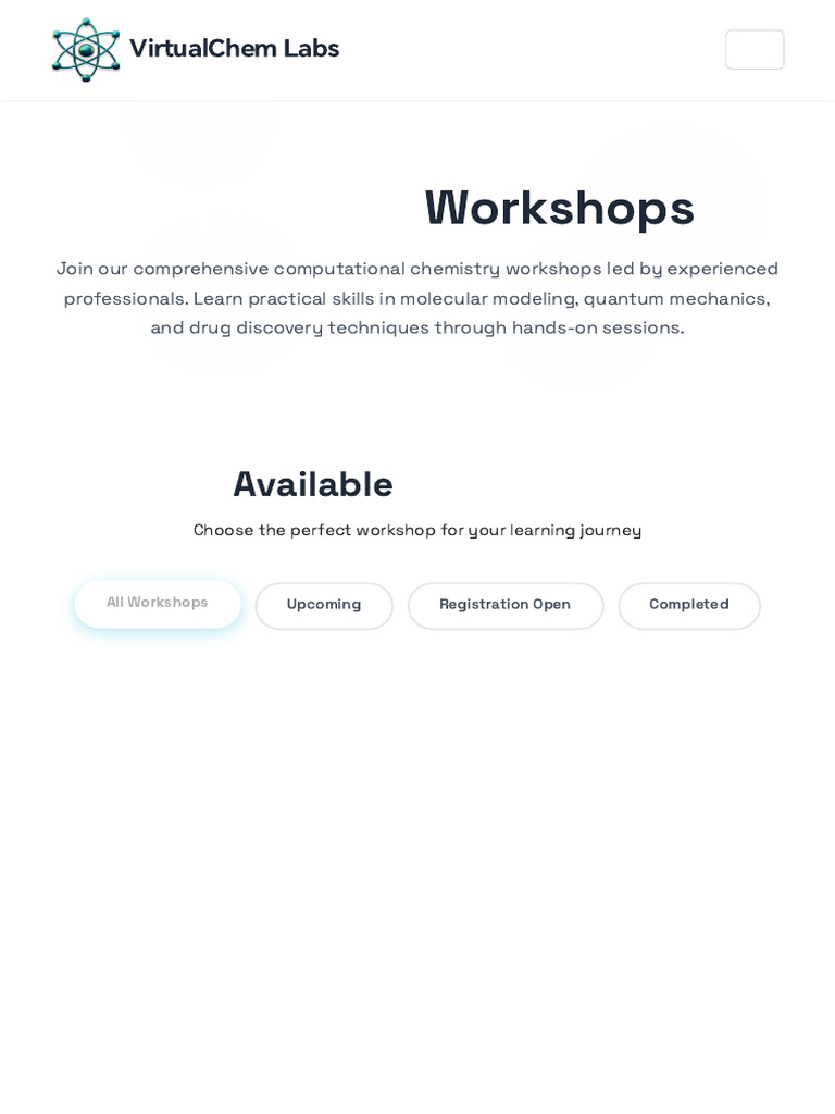 Workshops _ Virtual Chemistry Lab | PDF