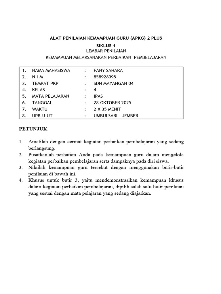 APKG 2 SIKLUS 2 | PDF