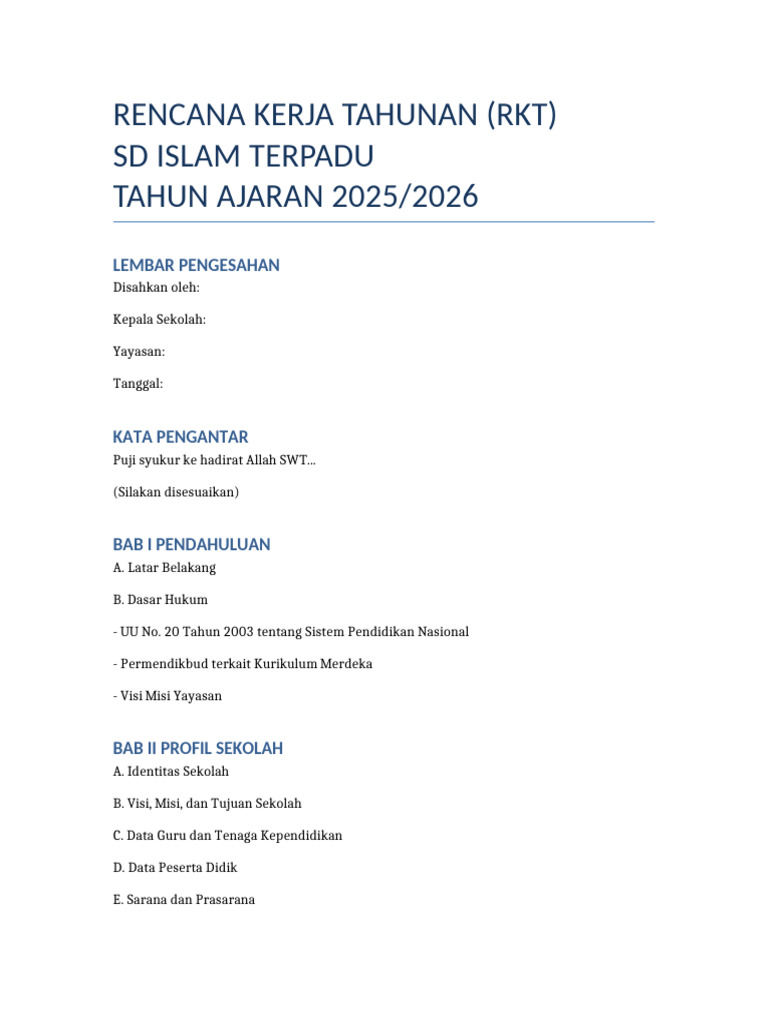 Template Rkt Sd It 2025 2026 | PDF