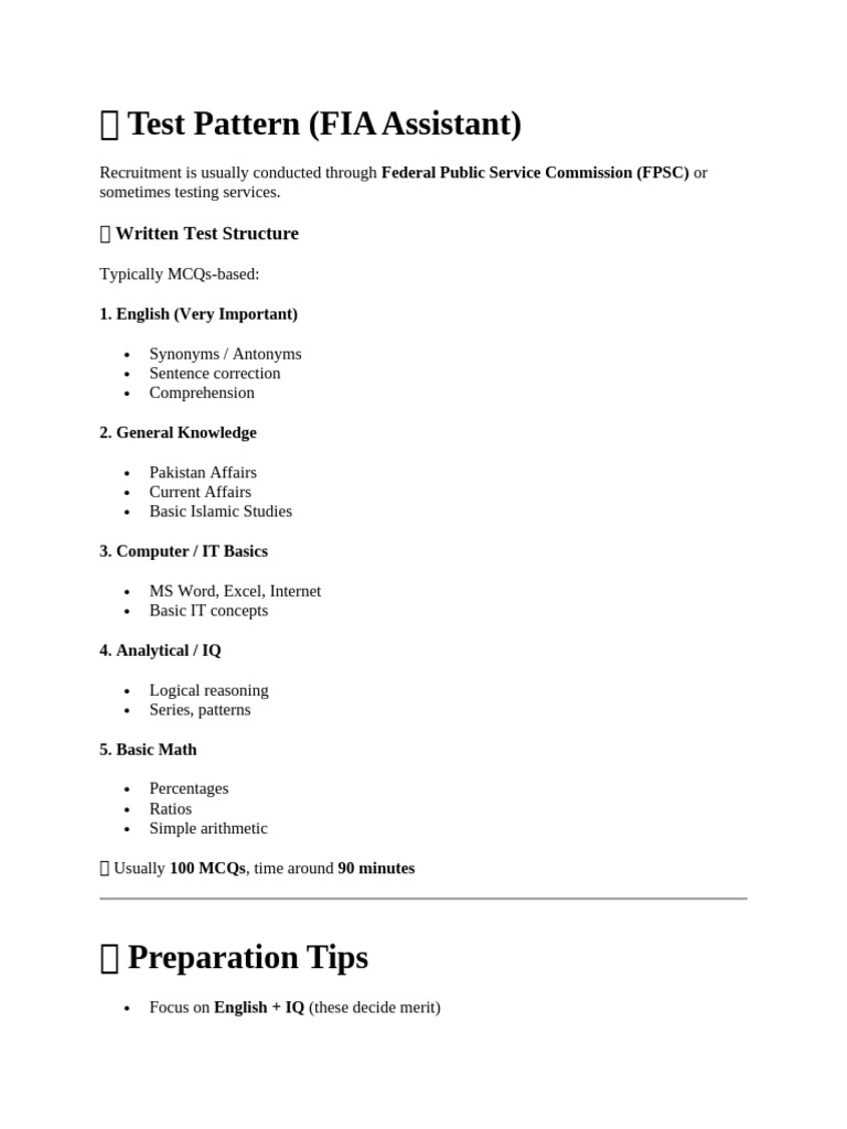 ? Test Pattern FIA | PDF