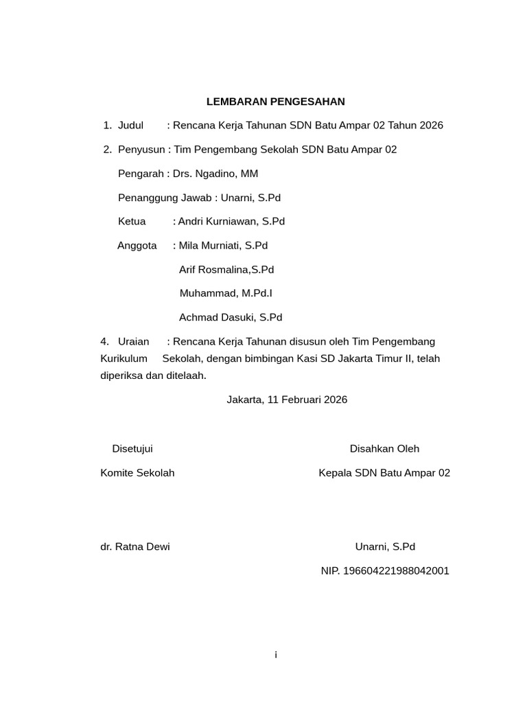 RKT 2026 Format Sesuai Ketentuan | PDF