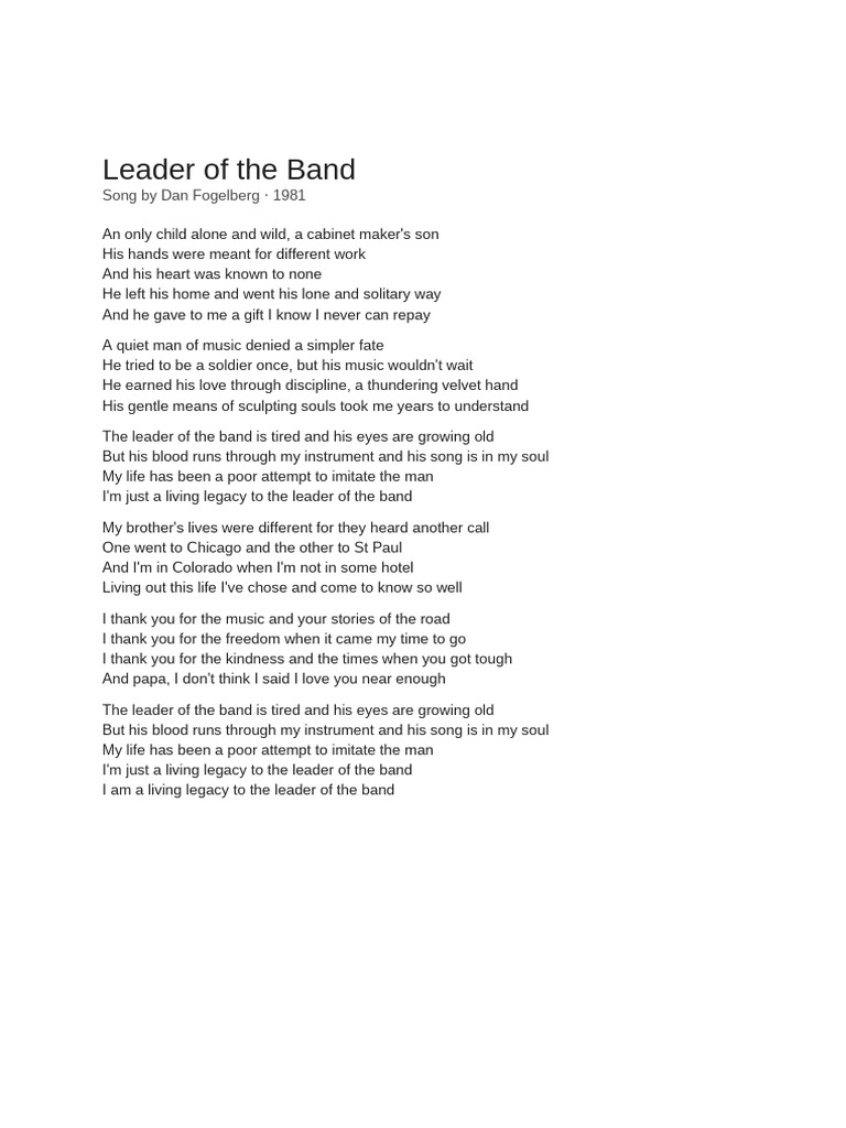 Leader of the Band | PDF