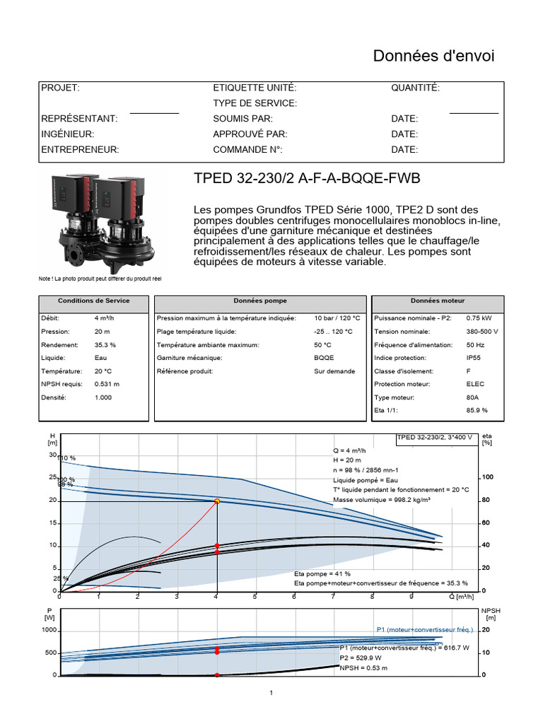 4m3 - H - 20mCE 99114829 - TPED - 322302 - AFABQQEFWB 1 | PDF | Pompe ...