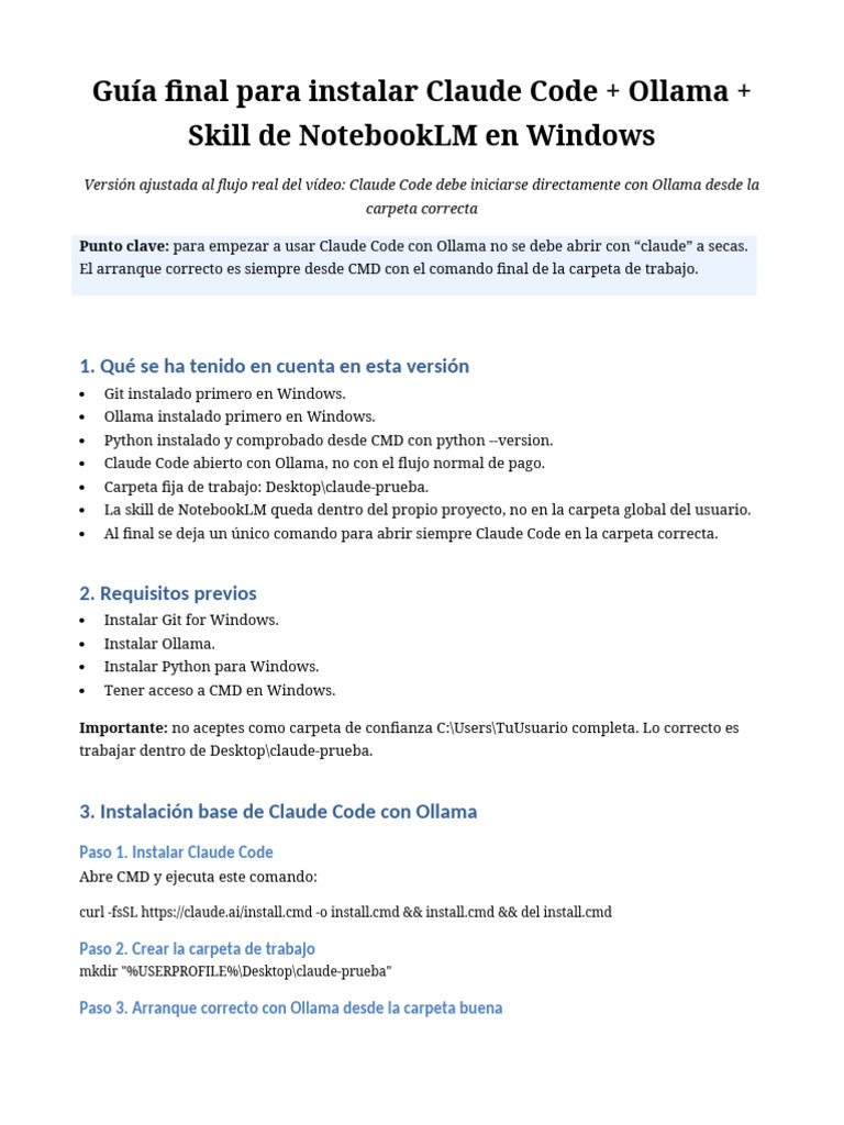 Guia Claude Code Ollama Notebooklm Windows v3 | PDF | Microsoft Windows ...