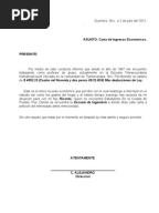 Constancia de Ingresos No Comprobables