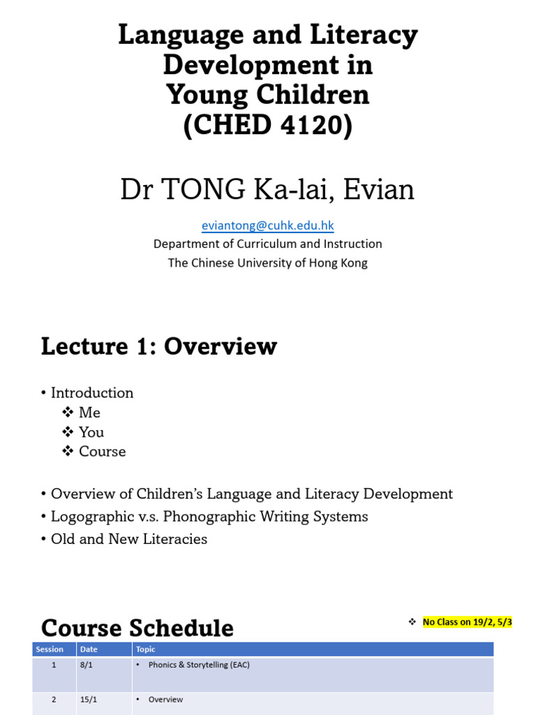 Cu Ched Ll 2526 Lecture 2 s | PDF | Cognition | Literacy