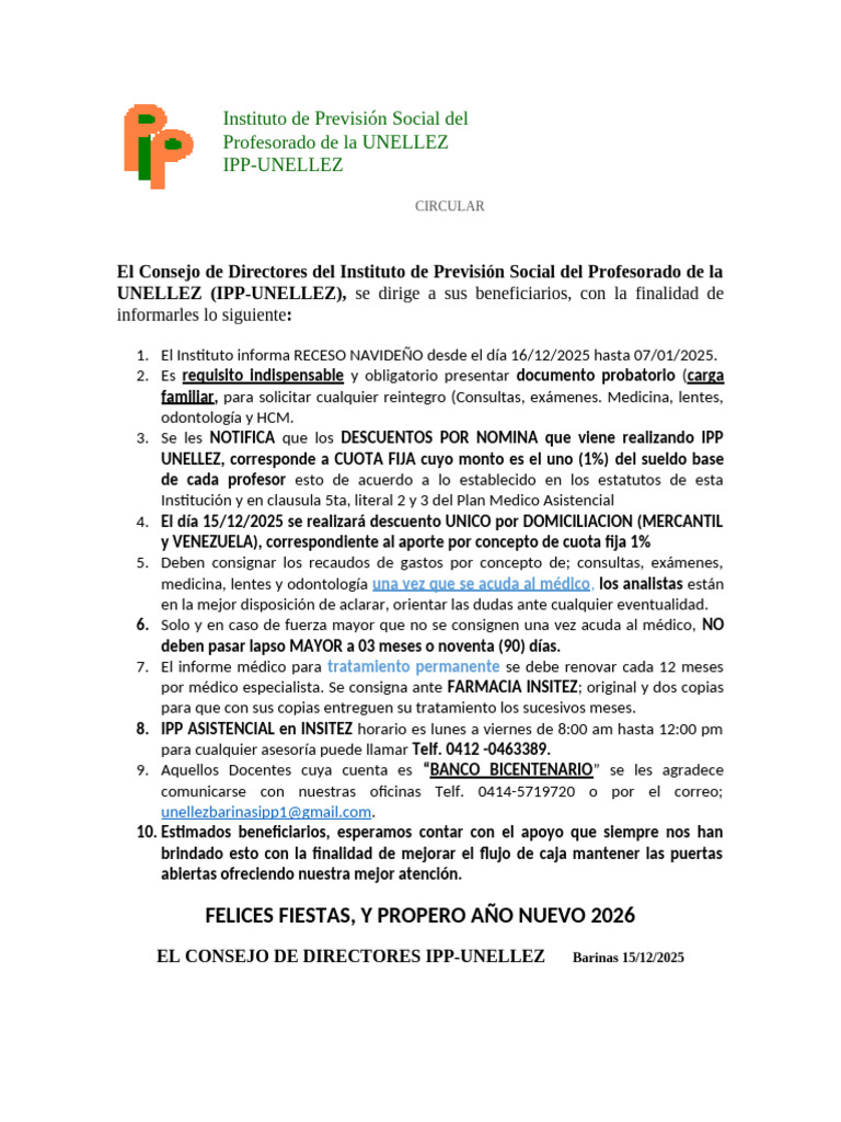 Circular Diciembre 2025 | PDF