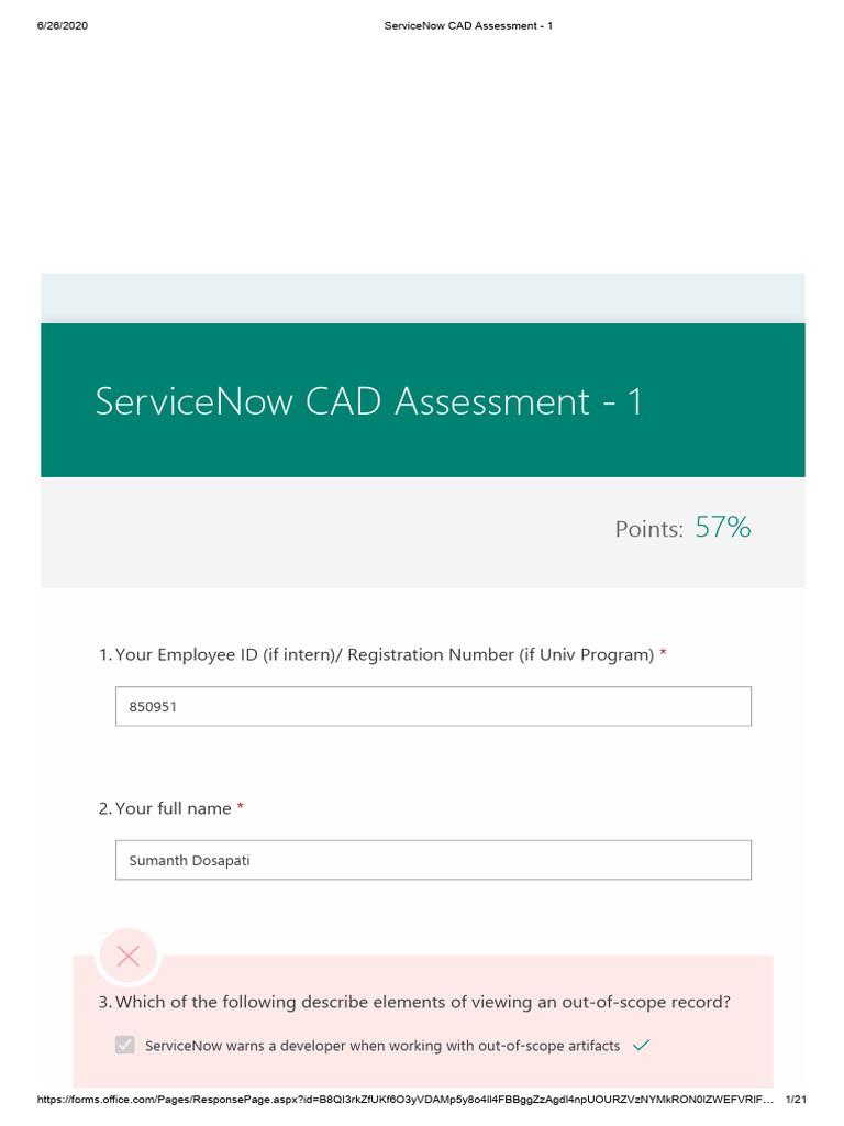 ServiceNow CAD Assessment - 1 | PDF | Databases | Version Control