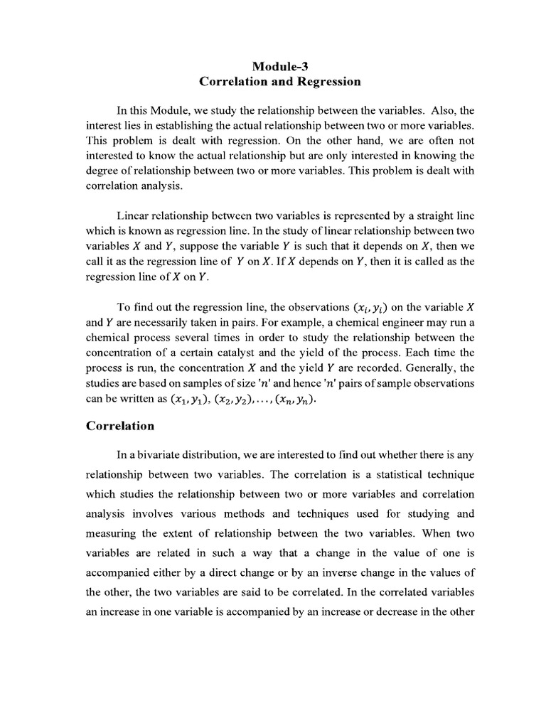 Statistical Methods for Data Science: Correlation and Regression ...