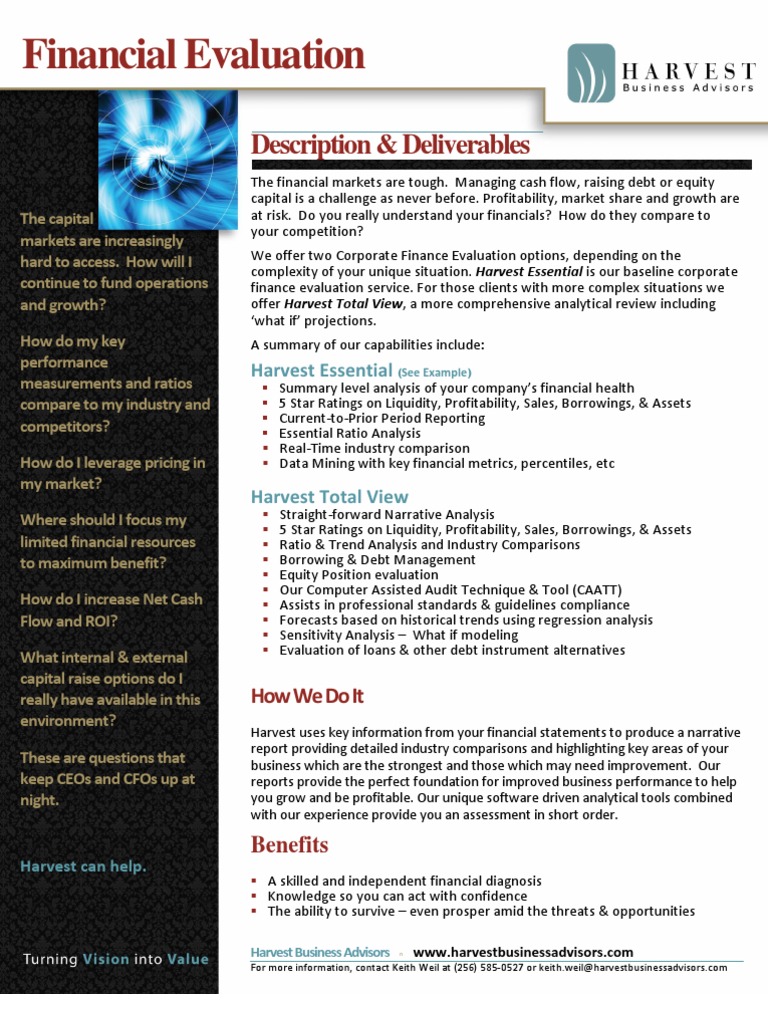 Financial Evaluation Report With Sample | PDF | Profit (Accounting ...