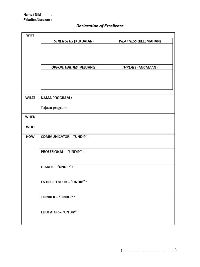 XIII-2-Lembar Declaration of Excellence | PDF