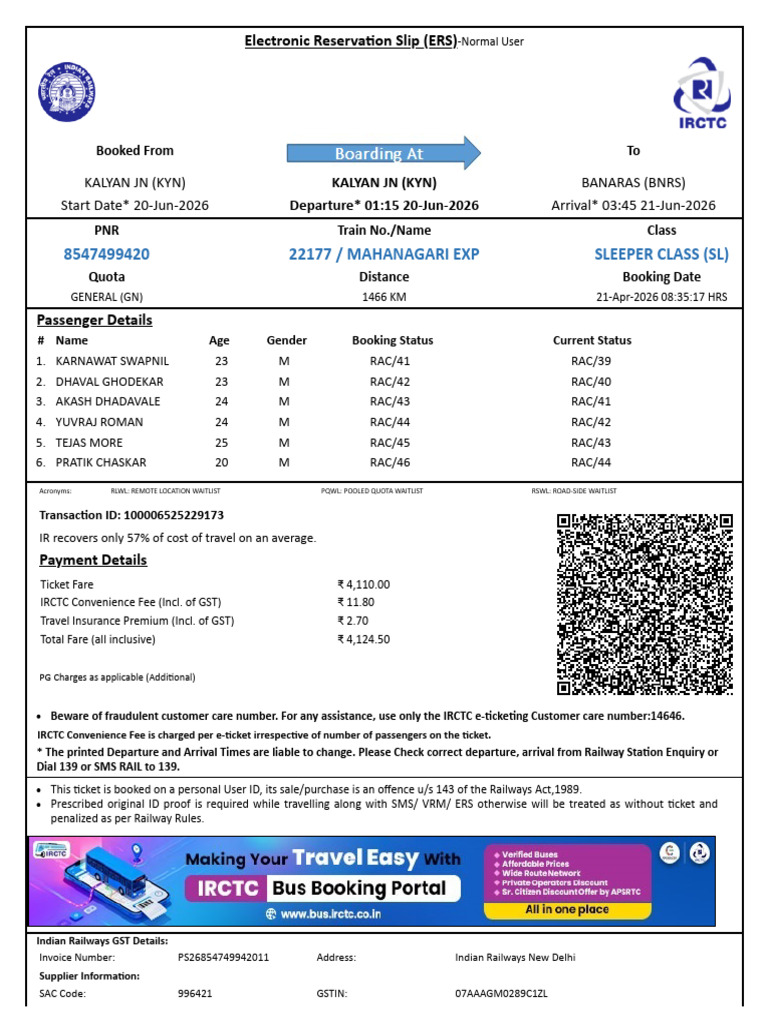 Train | PDF | Identity Document