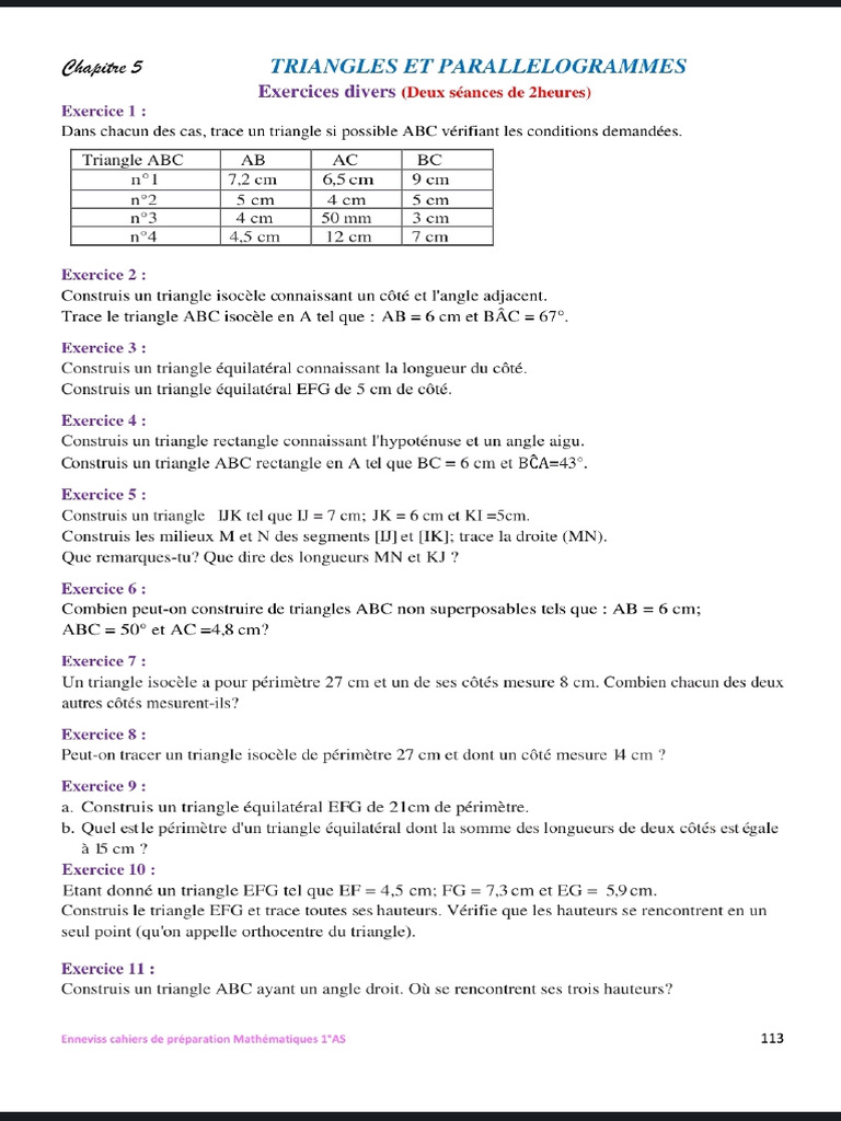 Triangles 1AS | PDF