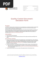Deviation Form Template for Quality Control | PDF