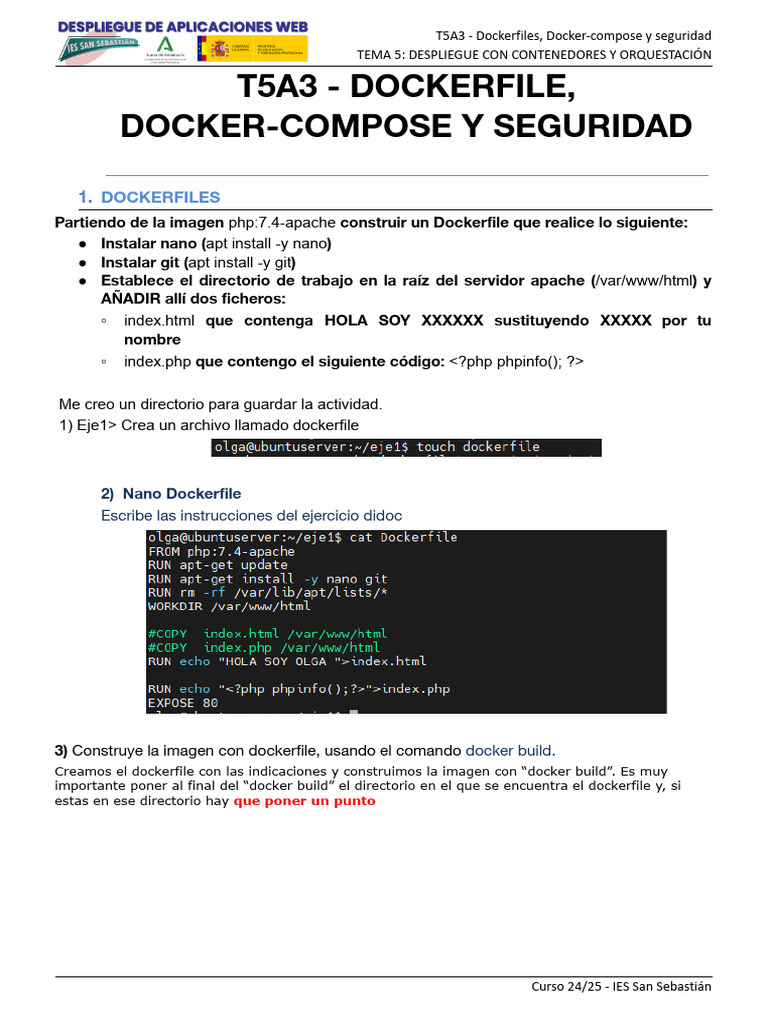 t5a3 - Dockerfile Dockercompose y Seguridad_1partedocx.docx | PDF ...